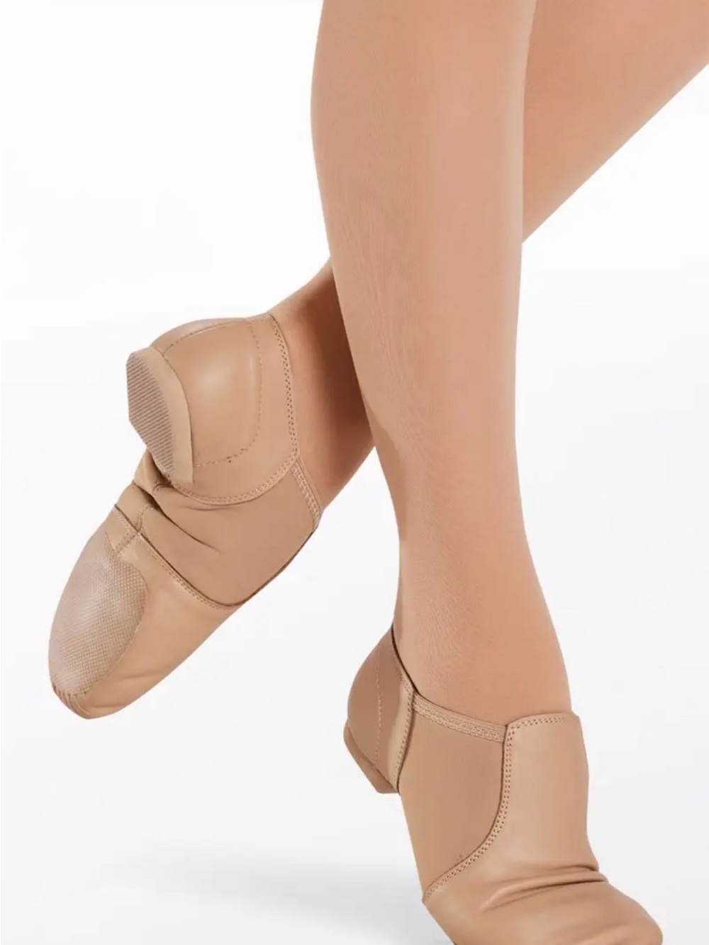 NEW Capezio Carmel Caramel Slip On Leather Jazz Dance Shoes Girls Youth 4.5 M